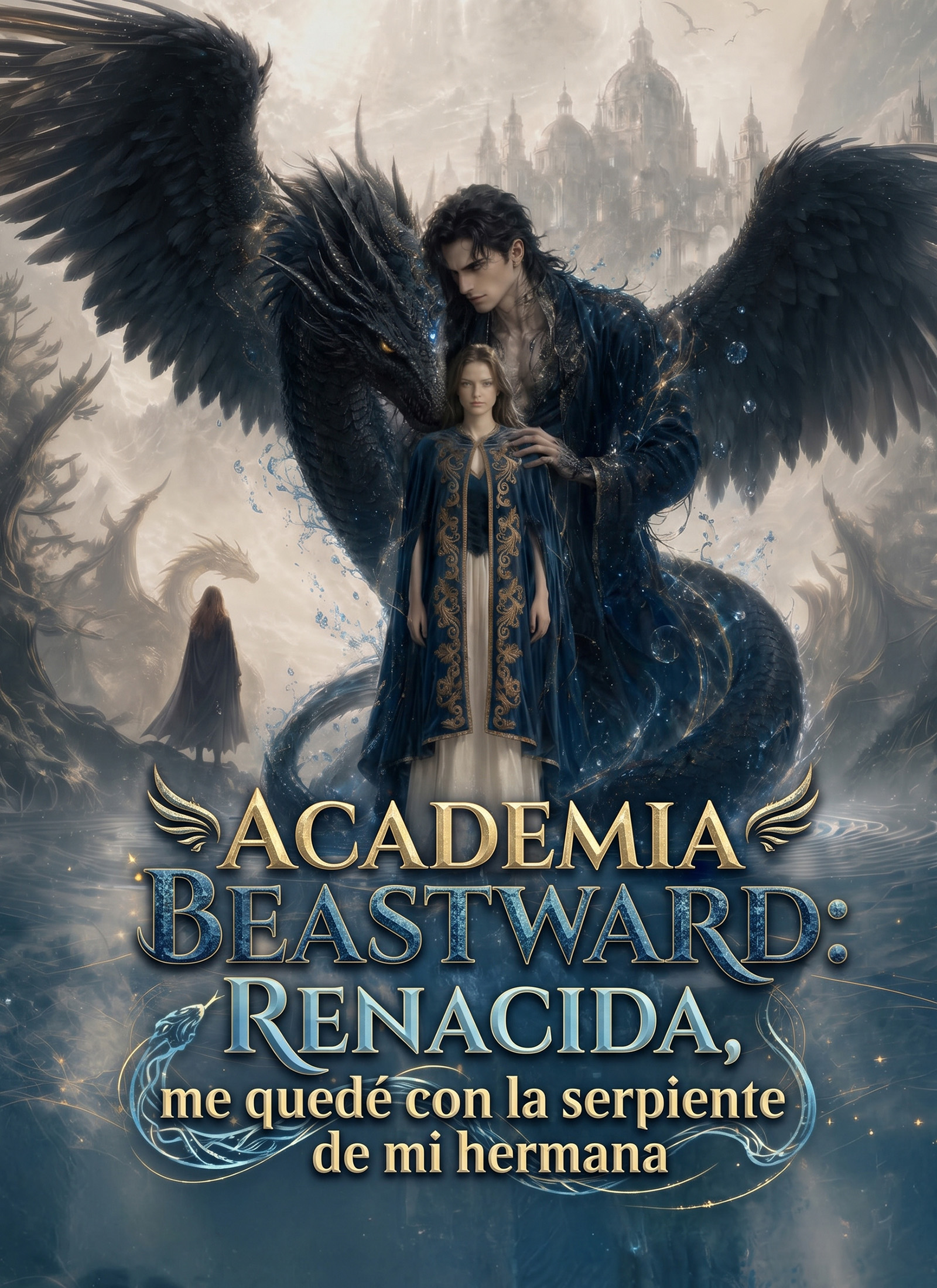 Portada de Academia Beastward: Renacida, me quedé con la serpiente de mi hermana