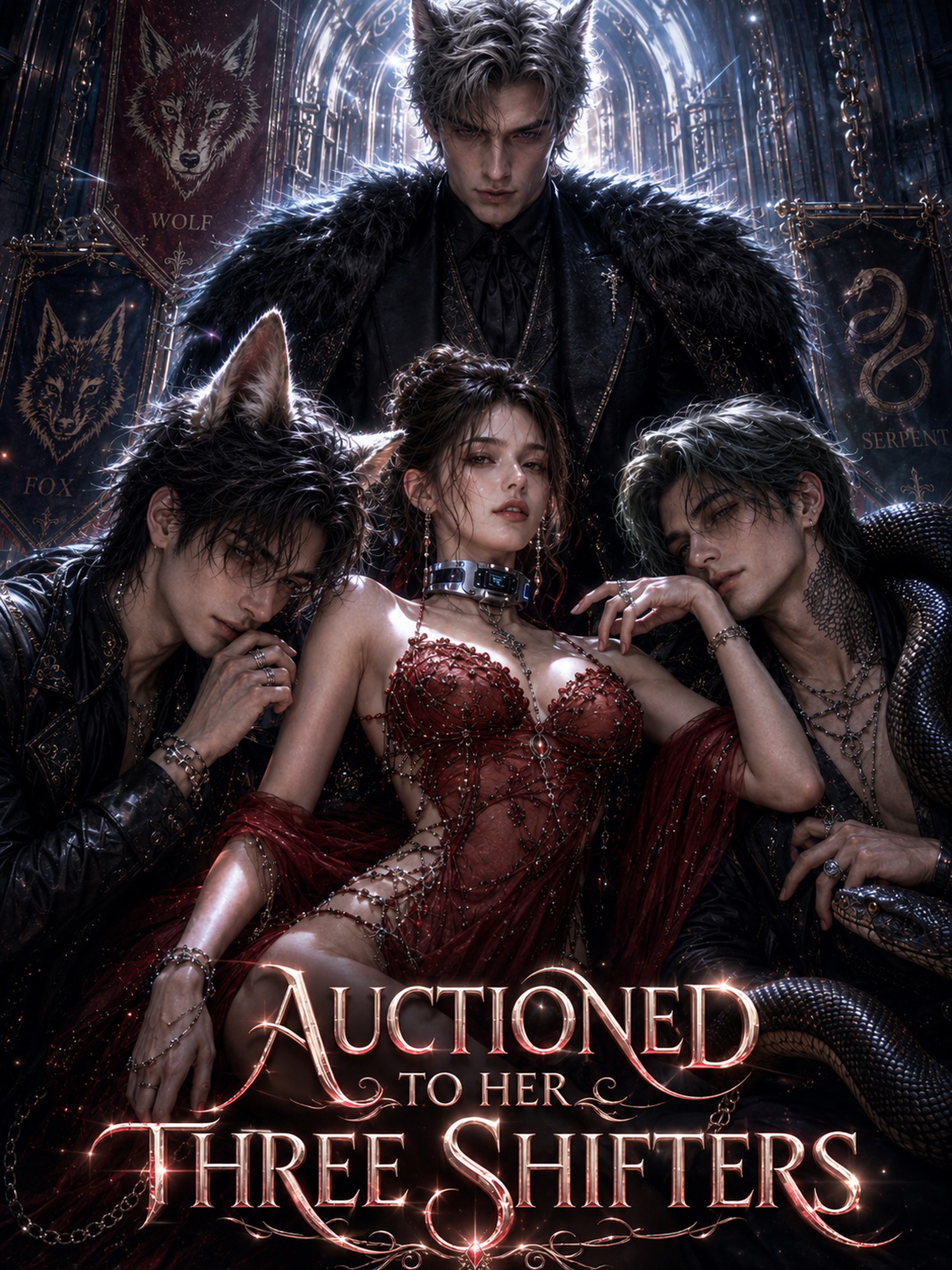 Auctioned to Her Three Shifters