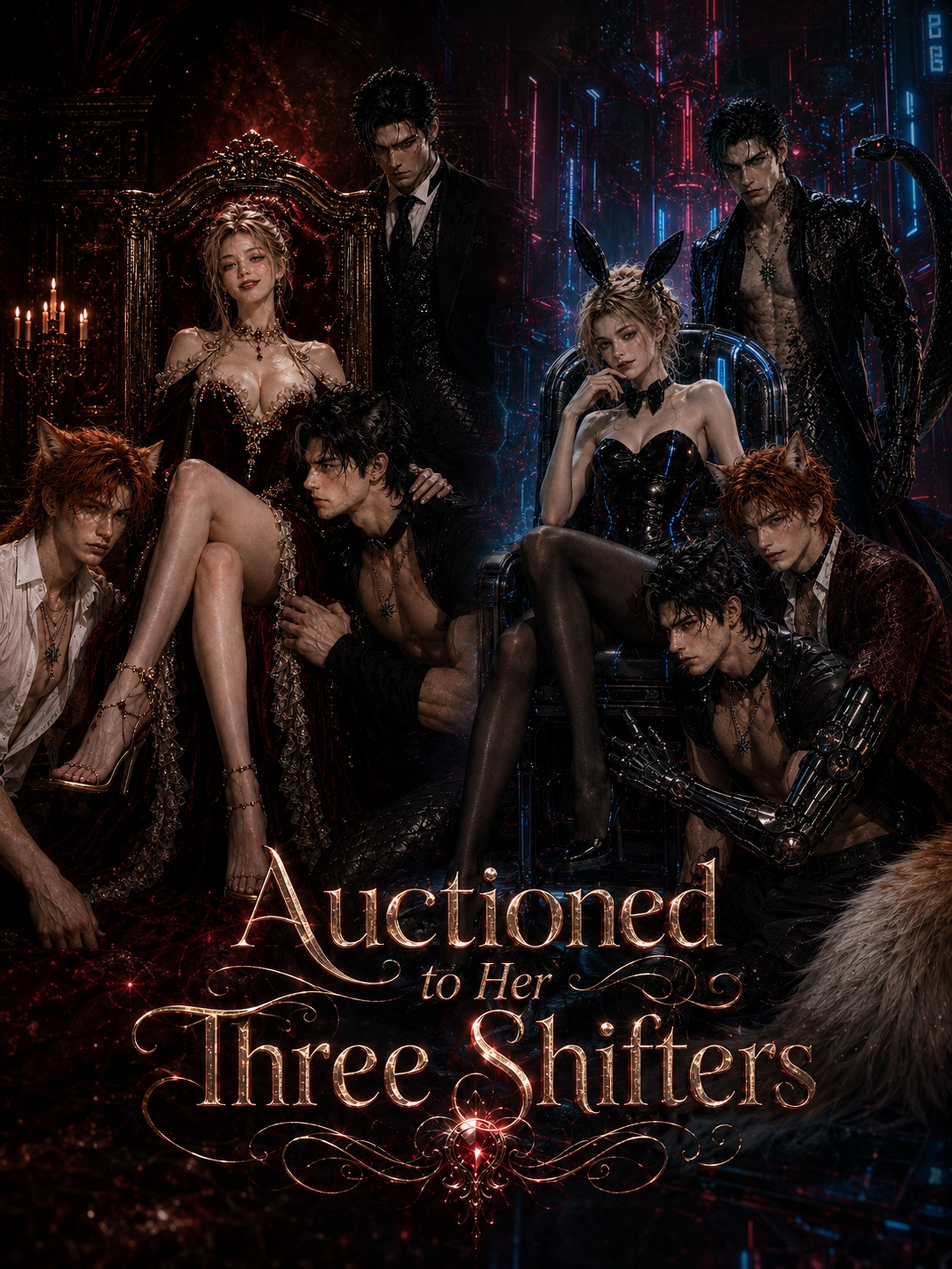 Auctioned to Her Three Shifters