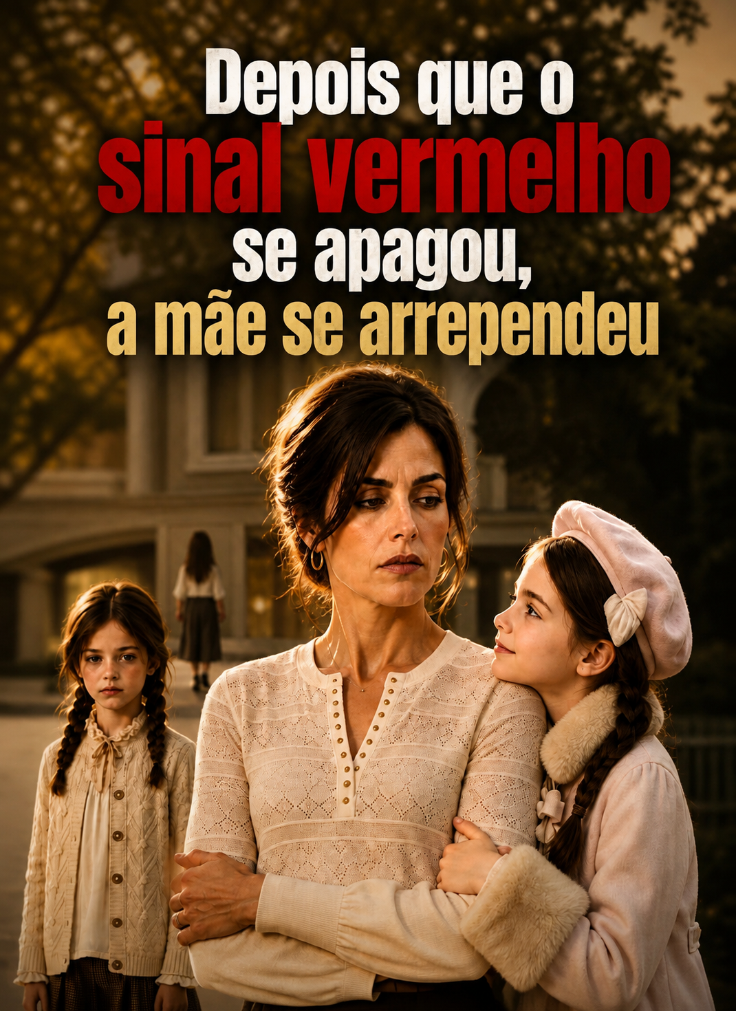 Depois que o sinal vermelho se apagou, a mãe se arrependeu