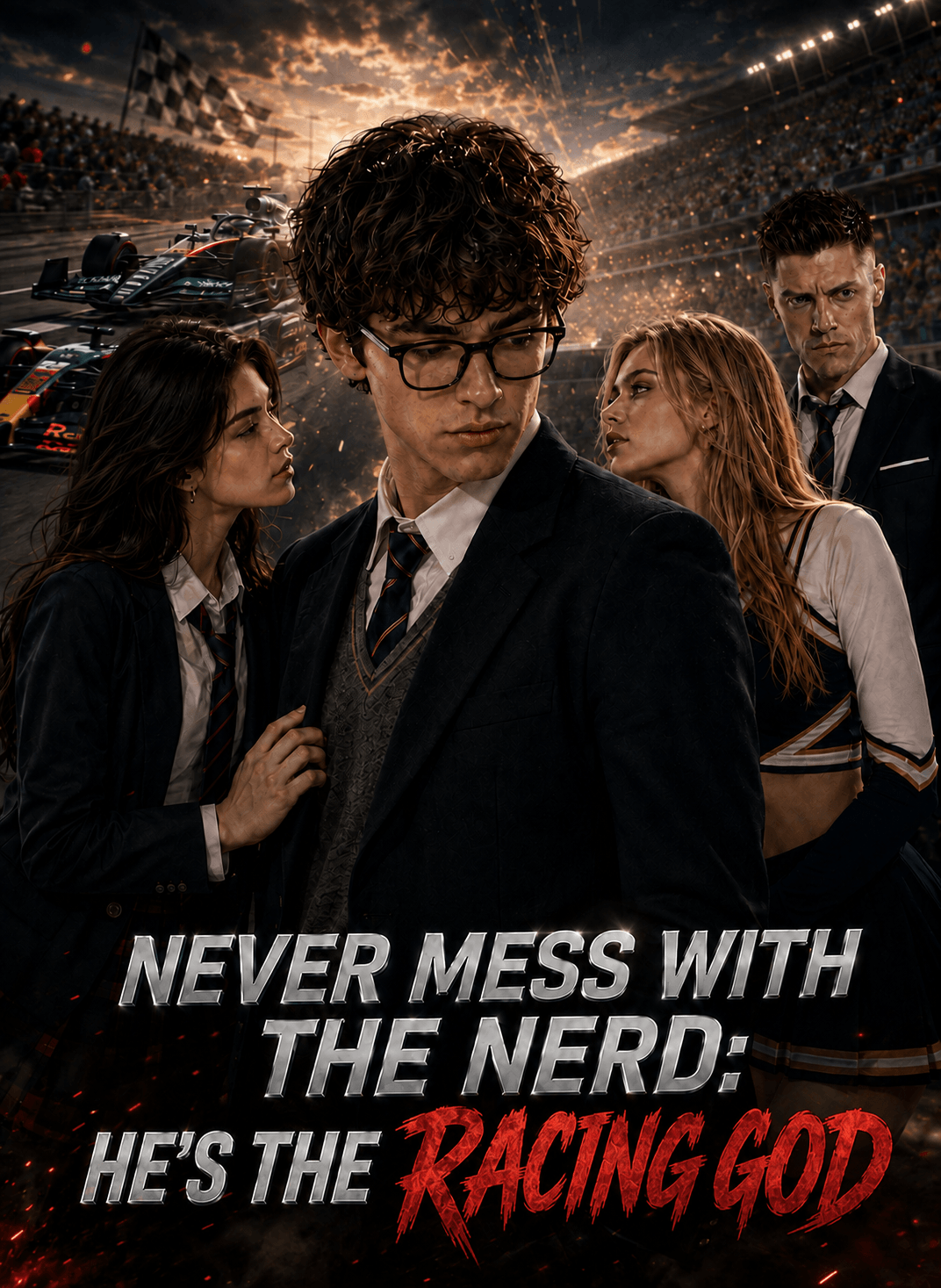 NEVER MESS WITH THE NERD HE'S THE RACING GOD poster