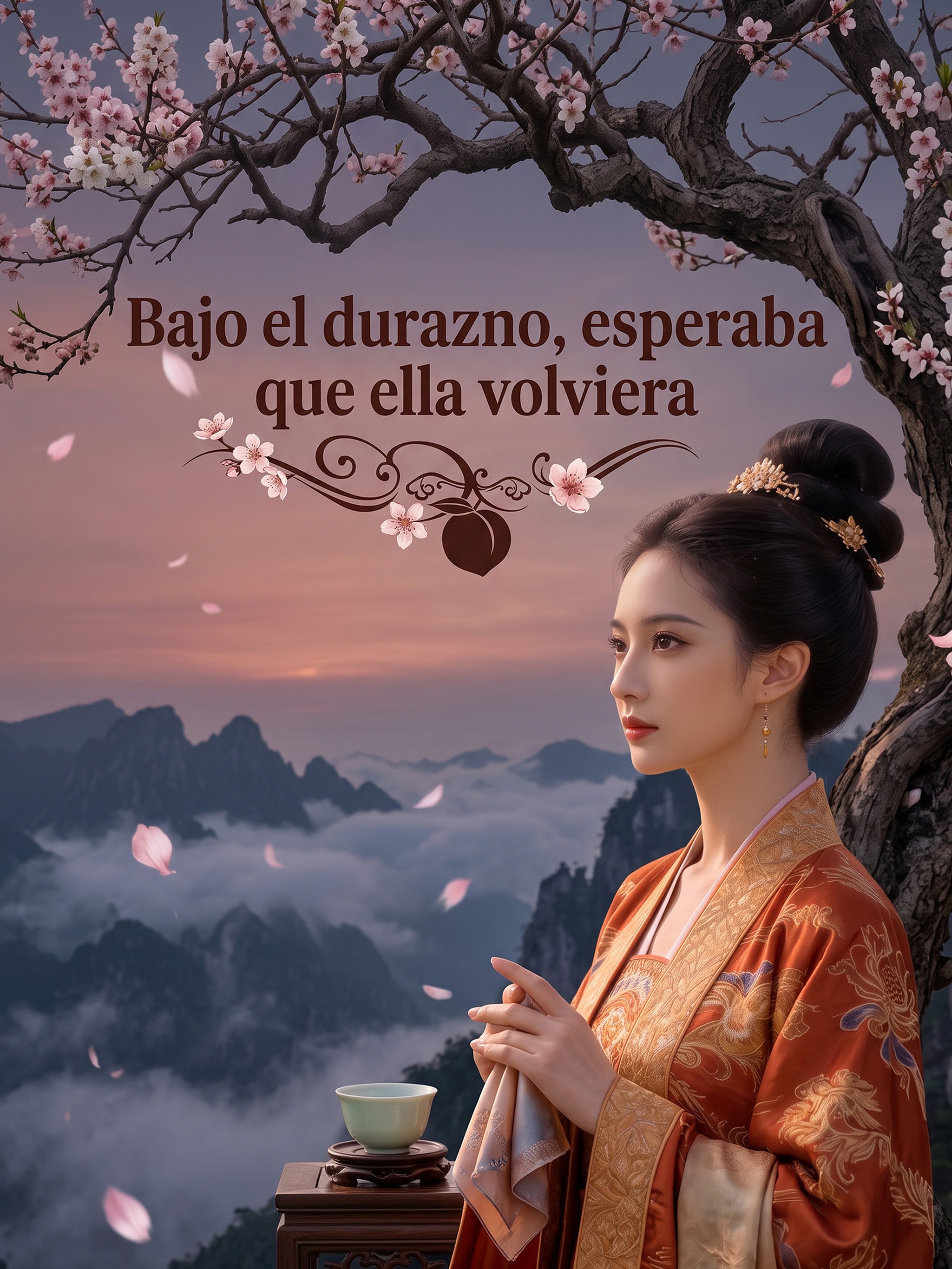 Bajo el durazno, esperaba que ella volviera